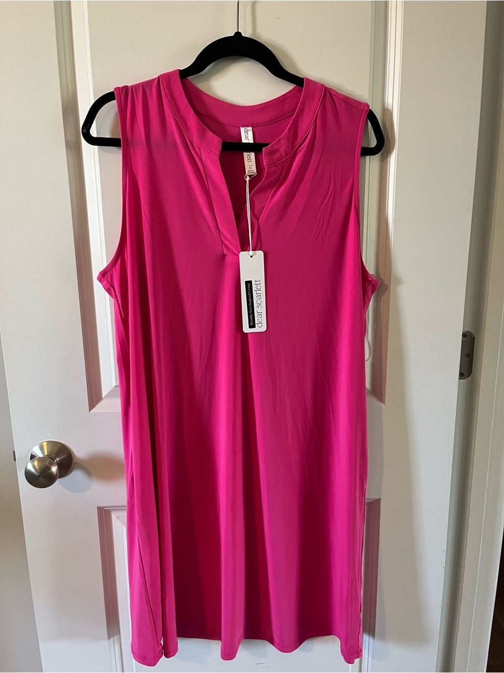 Dear Scarlett NWT XL Sleeveless Midi Dress in Hot Pink
